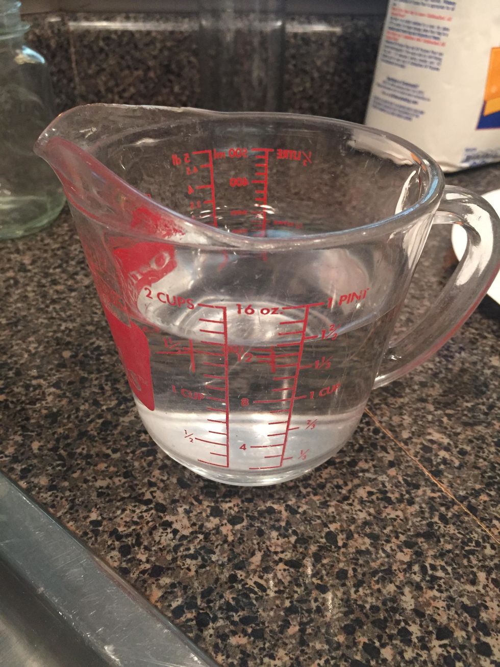 next, add the water to the mixture