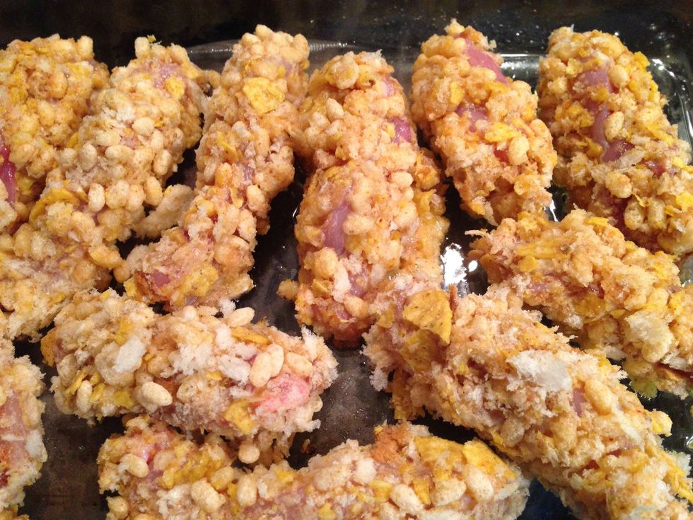 Next add them to a hot frying pan of olive oil making sure to keep turning so they don't burn