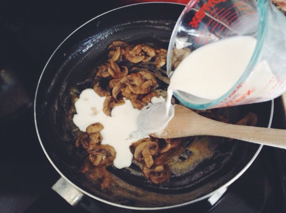 Next add your 1/2c of milk. Stir to combine.