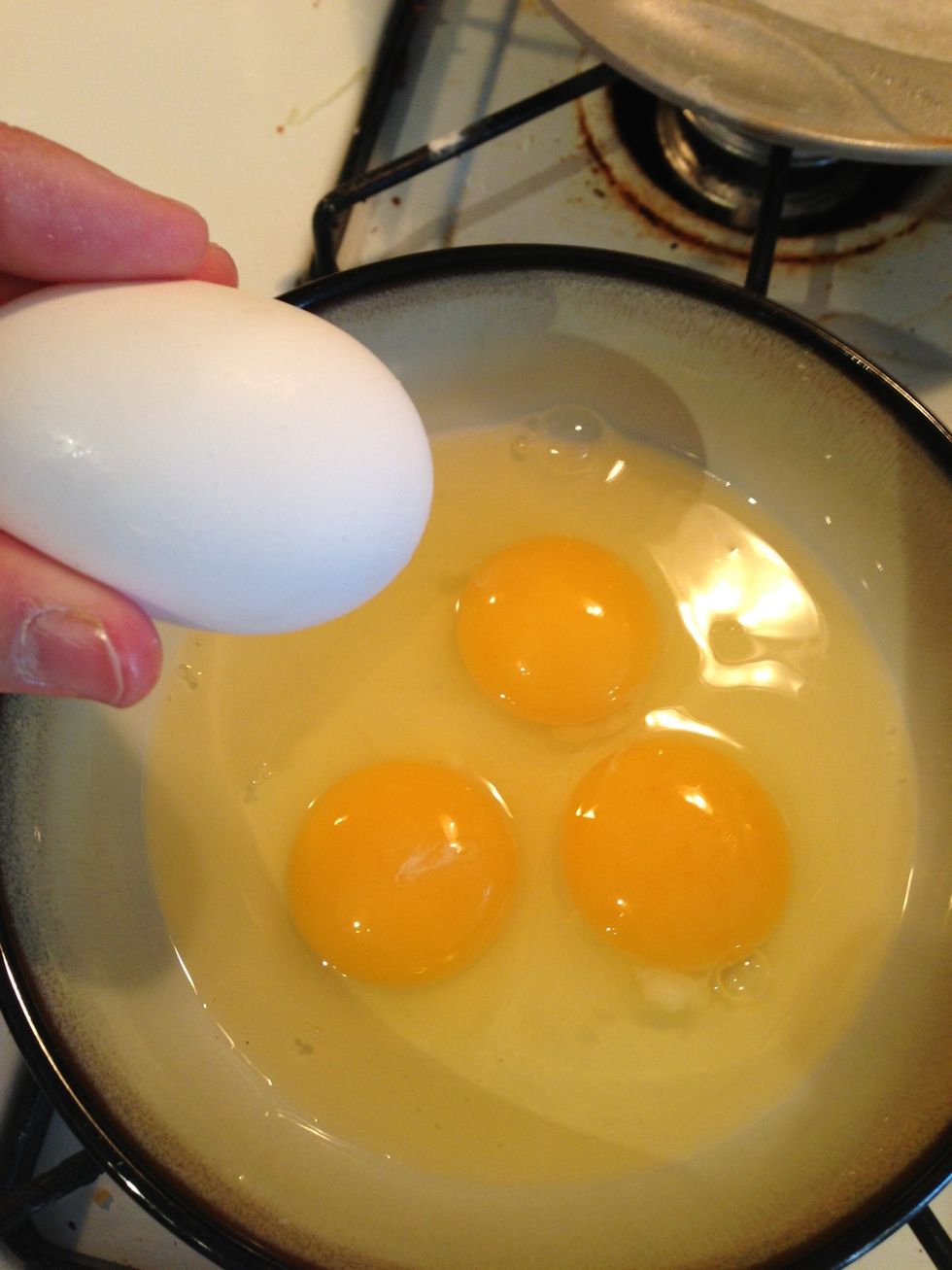 Next add your 4 eggs.