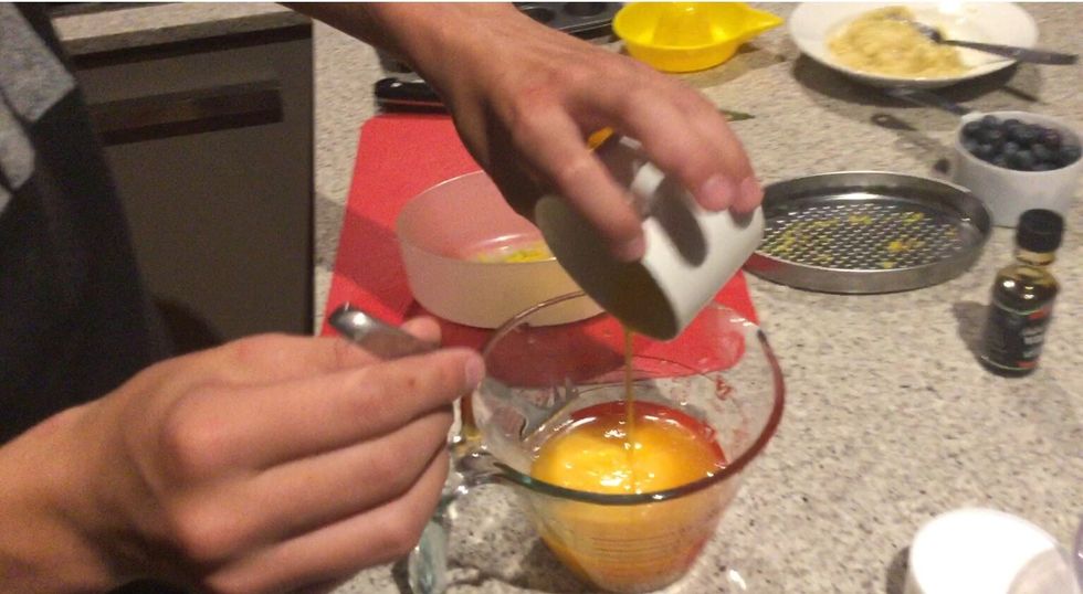Next add your eggs into the jug