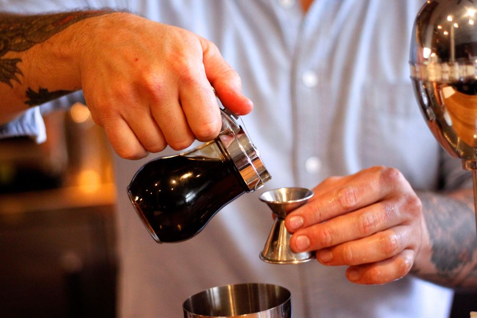 Next add your maple syrup. We used Grade B because it is thicker.
