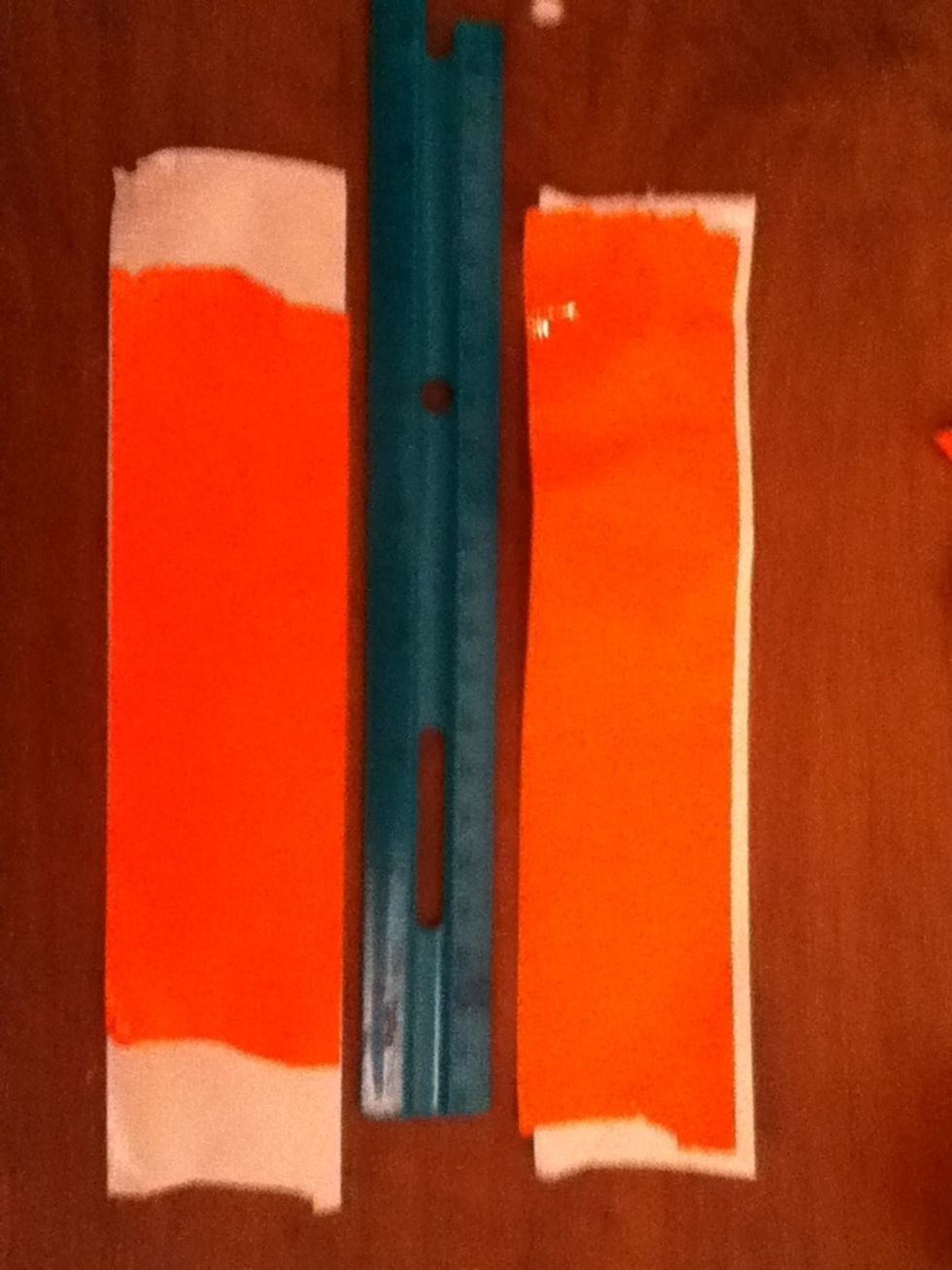 Next added 8 inch piece of duct tape to the middle leaving space on either side. My first try wasn't as good but the second was much better.