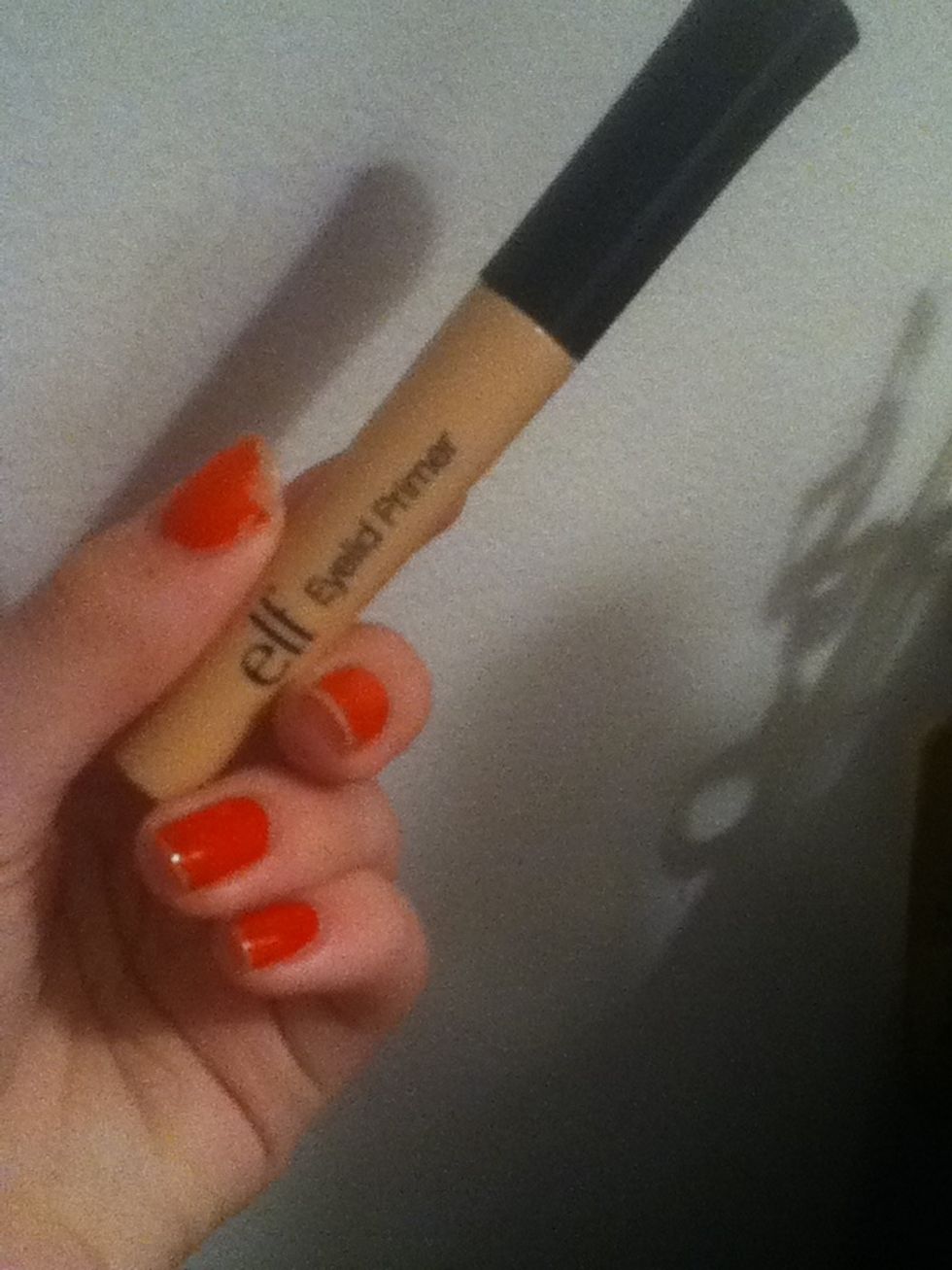 Next apply an eye primer. This is ELF's eyelid primer. Apply all over the lid and up to the browbone