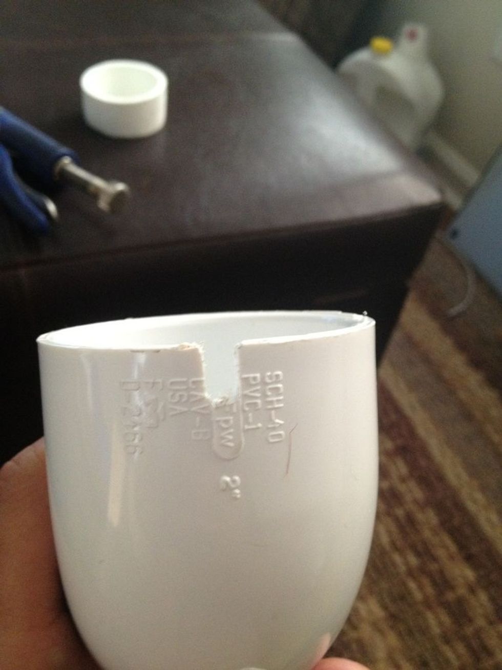 Next, "assemble" what you've got so far minus the wall mount, figure out which way is up and which end will be against the wall. You'll need a saw or a drill and bit to make a notch on the wall end.