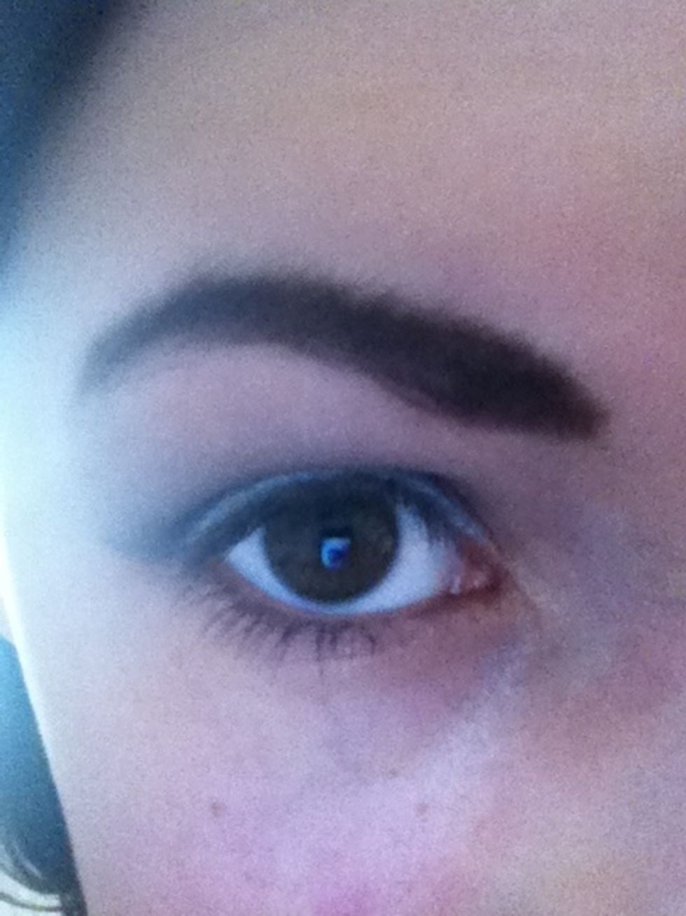 Next, block in your eyebrow with the right colour for you.