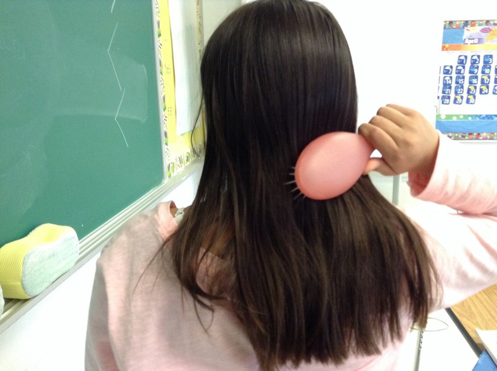 Next, Brush where you want to braid.