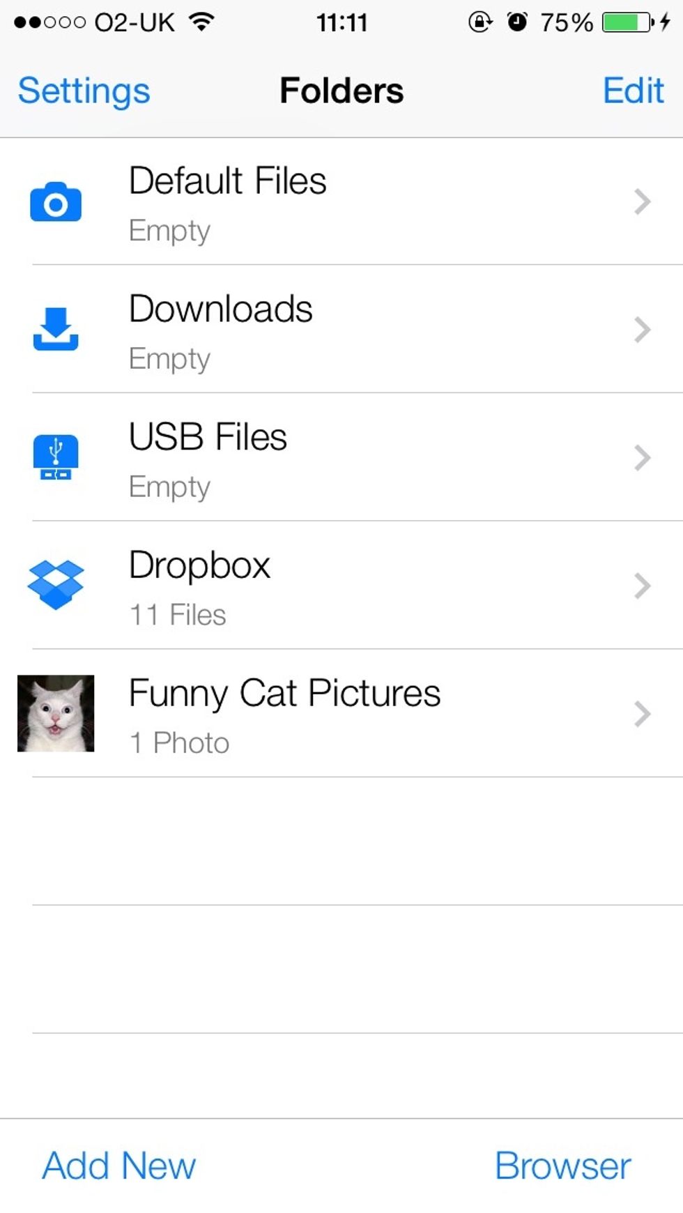 Next, choose the folder you'd like to import your iPhone album content into. Alternatively, create a new album. In this example, we're going to import pictures from our funny cat album
