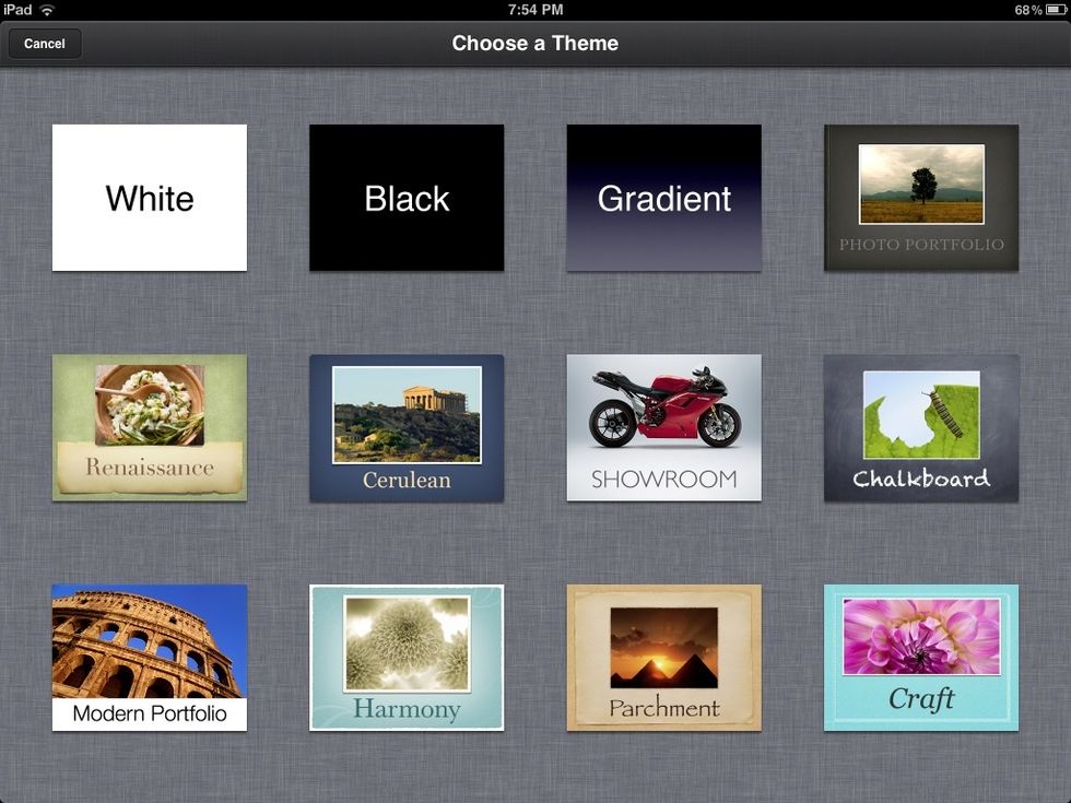 Next choose the theme for your presentation.
