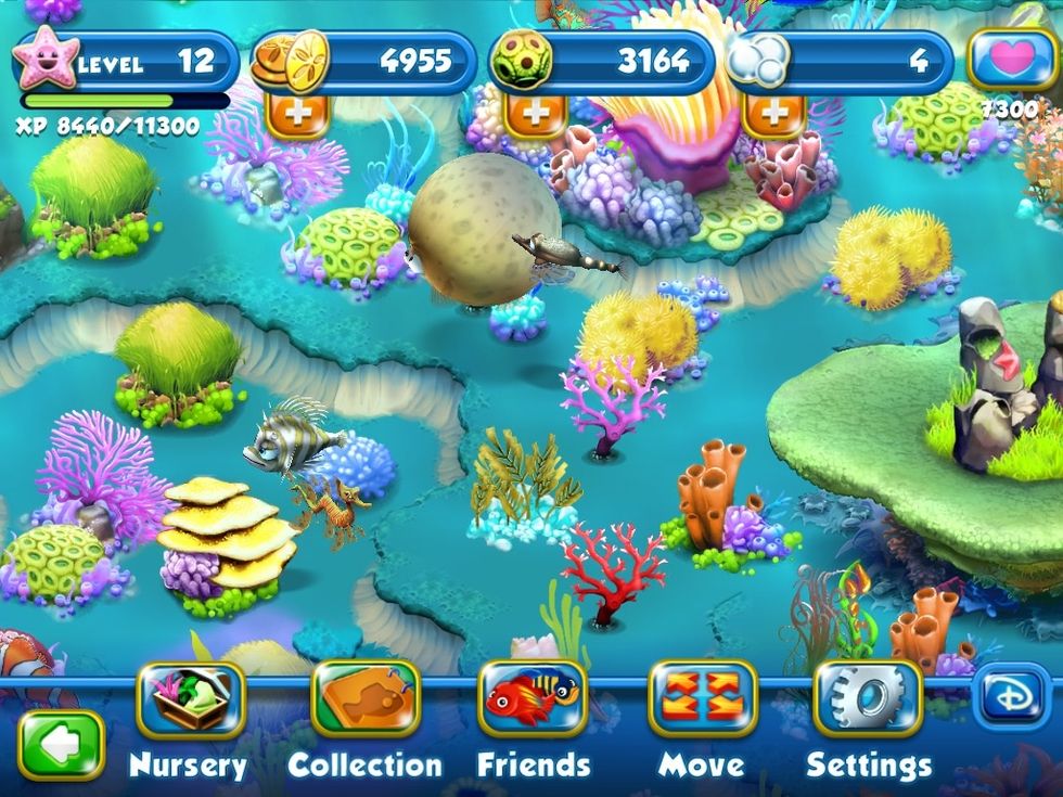 Next click on the menu button and it will come up with Nursery, Collection, Friend, Move and settings  Click the Nursery Button.