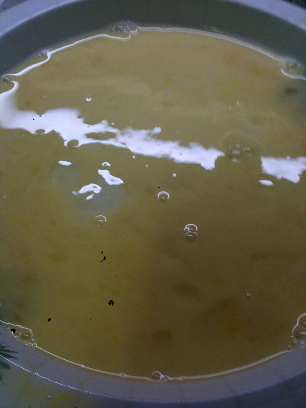Next combine egg and milk and beat them together(also flat surface better in something like a pie pan)
