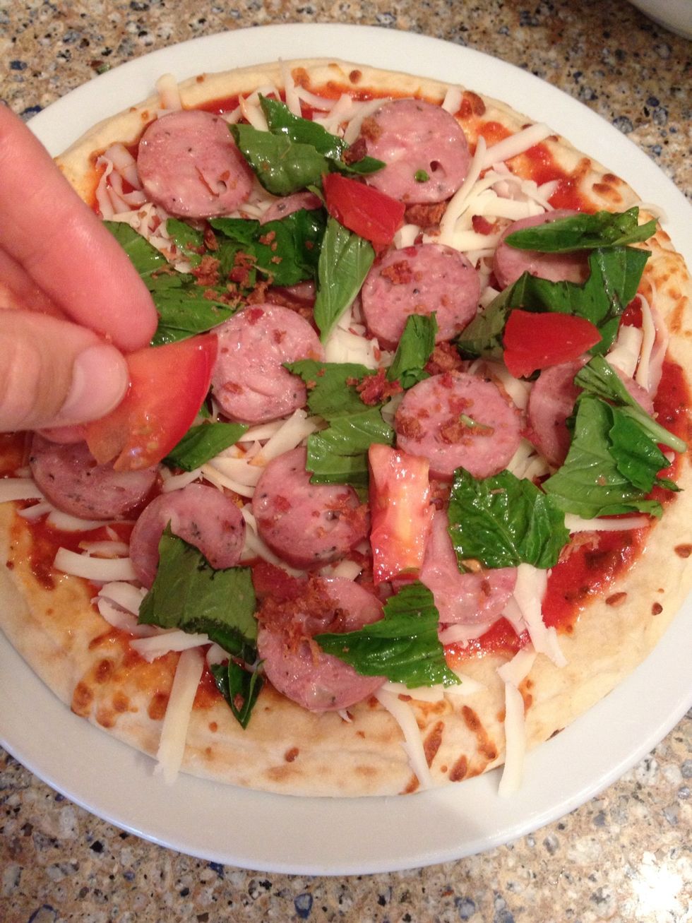 Next comes some fresh Roma tomatoes...