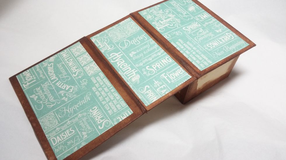 Next cover your box with paper.