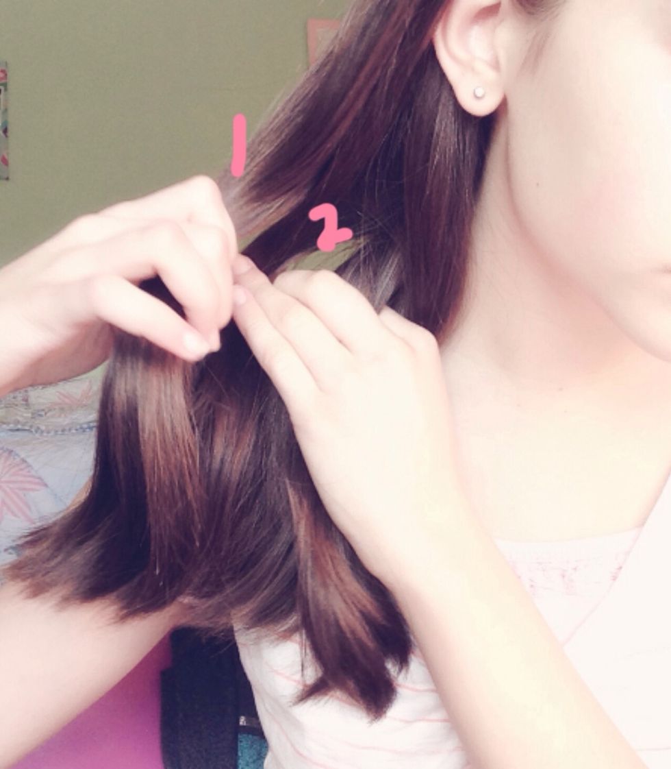 Next, cross section one over section 2 so 2 is where one used to be and 1 is where 2 used to be