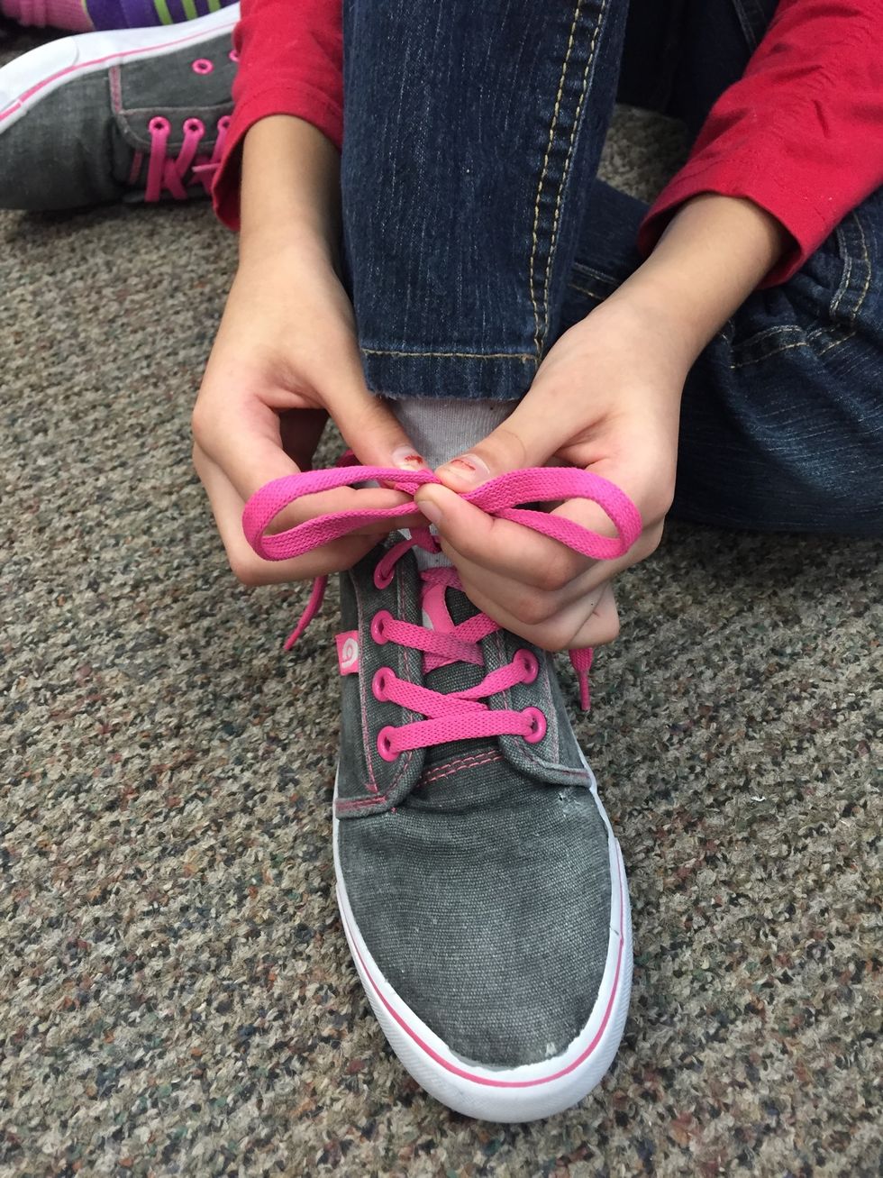 Next, cross the loops.