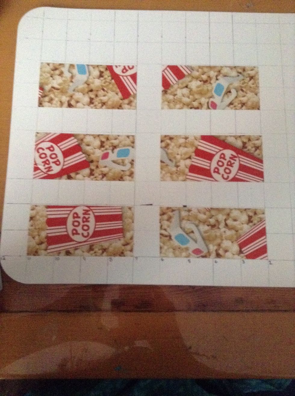 Next cut 6 pieces of duct tape that are 4 inches wide.