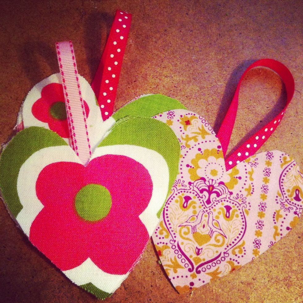 Next cut pieces of ribbon. This is for hanging the sachet. Feel free to skip the ribbon if you want.