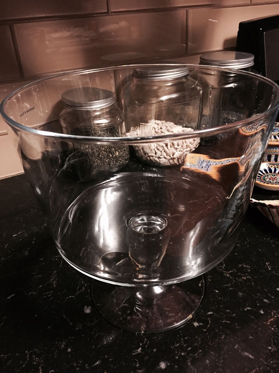Next day... Start with a beautiful trifle bowl.