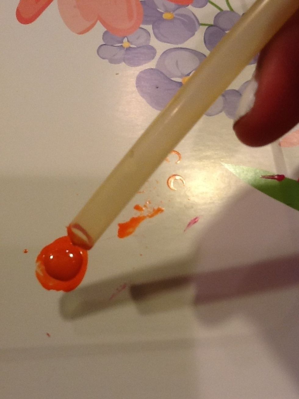 Next dip your straw in the nail polish