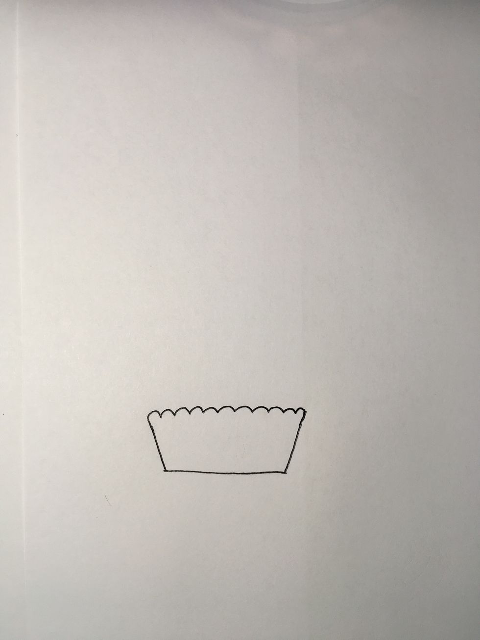 Next draw a bumpy line connecting the two diagonal lines.