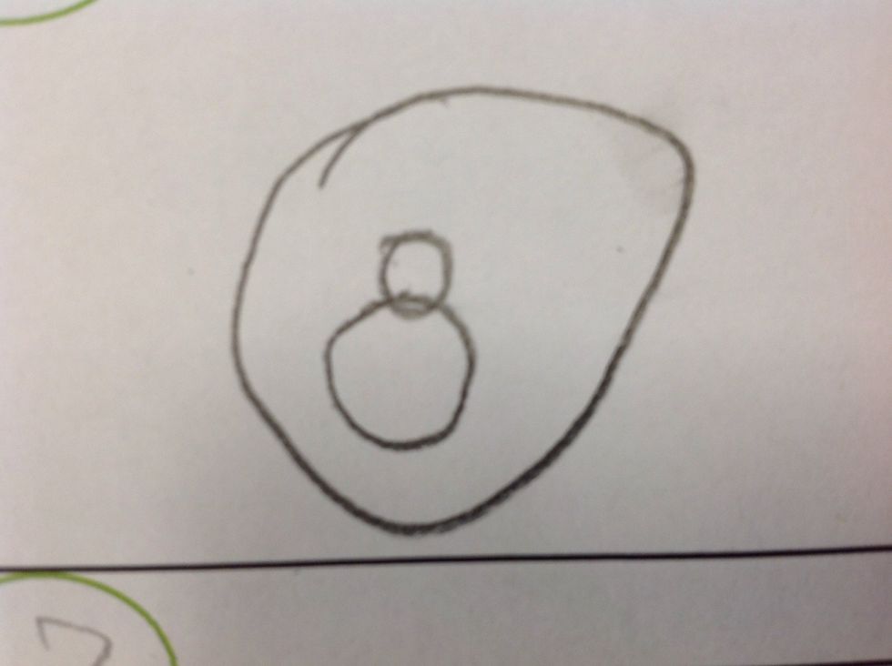 Next draw a small circle above the medium circle.