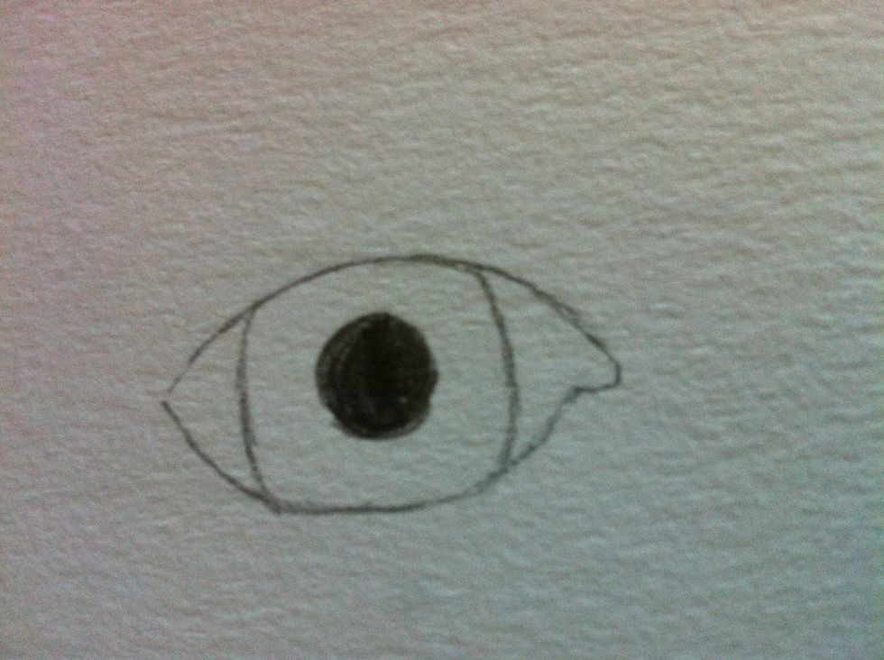 Next, draw and shade the pupil.