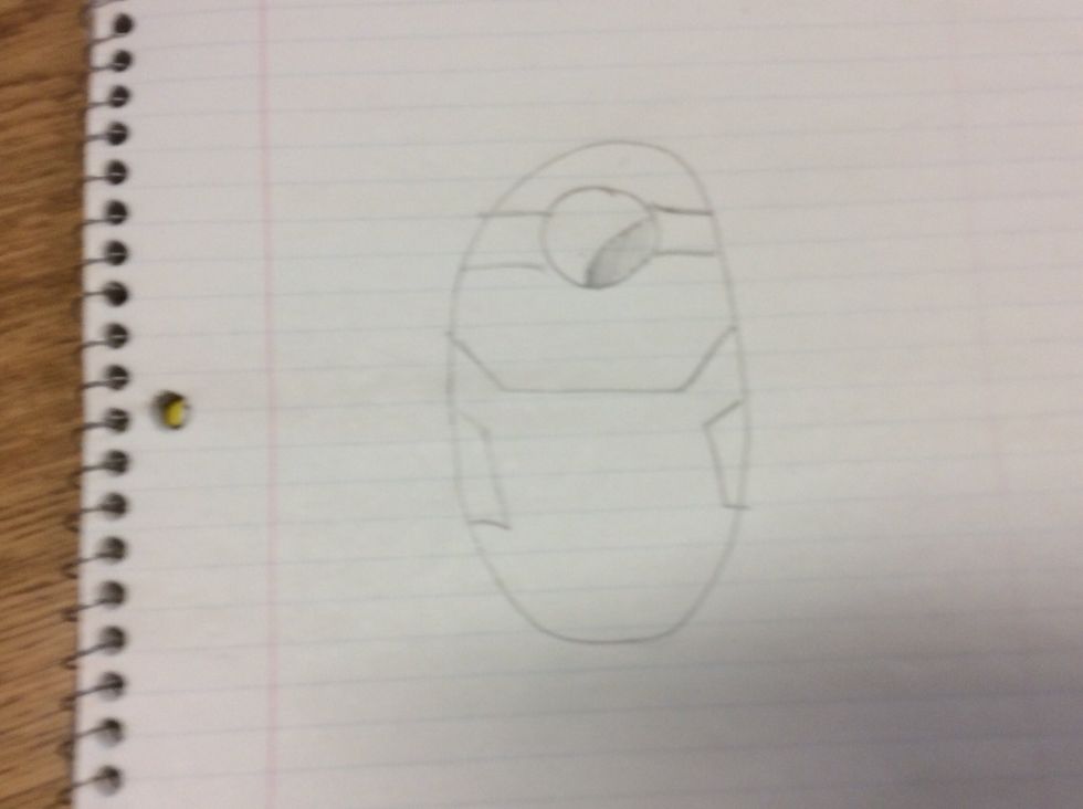 Next draw clothes with two spaces on the sides