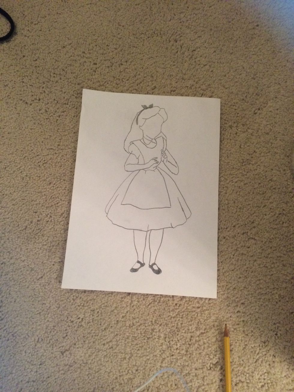 Next draw legs make them kind of fat at the top then skinny at the bottom.