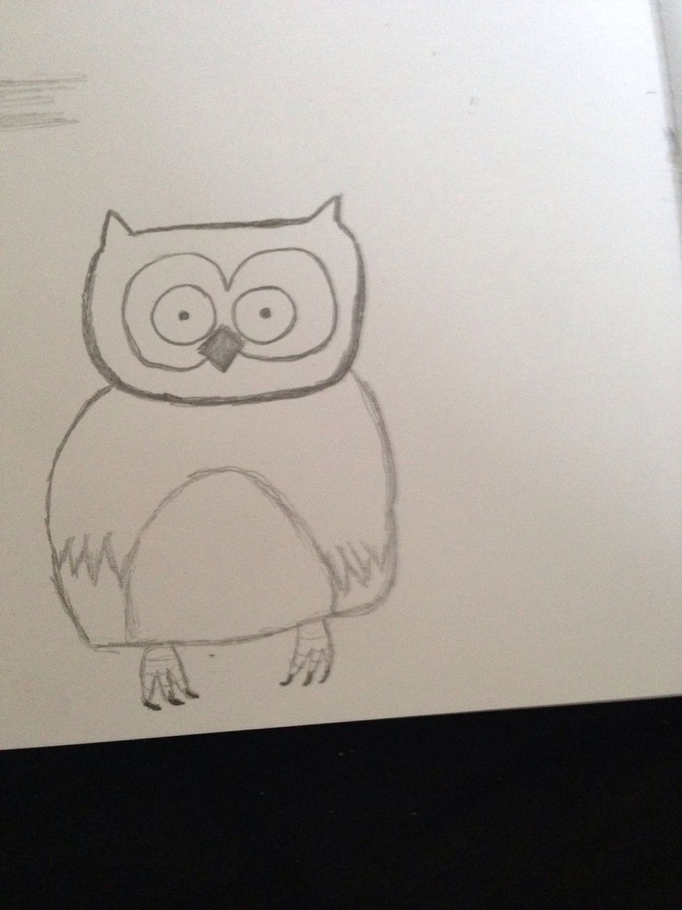 Next draw some feet and claws...