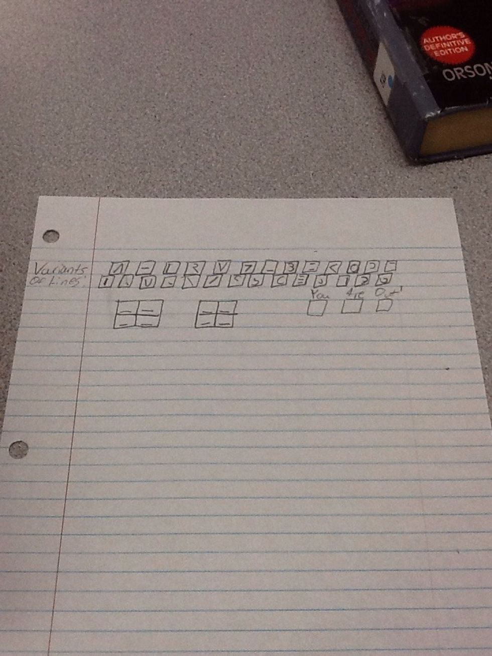 Next, draw the boxes exactly as shown. (If you don't understand what you are doing, I will explain later on)