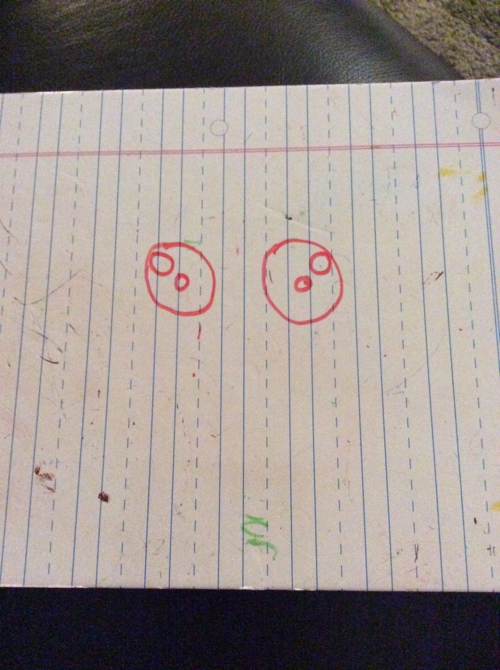 Next draw two circles on the inside