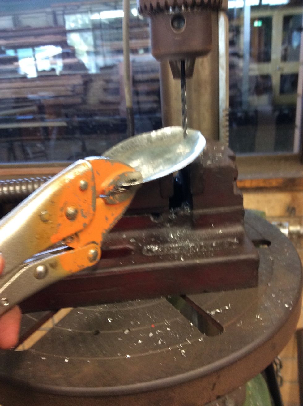 Next drill a hole in the wax catcher (x3).