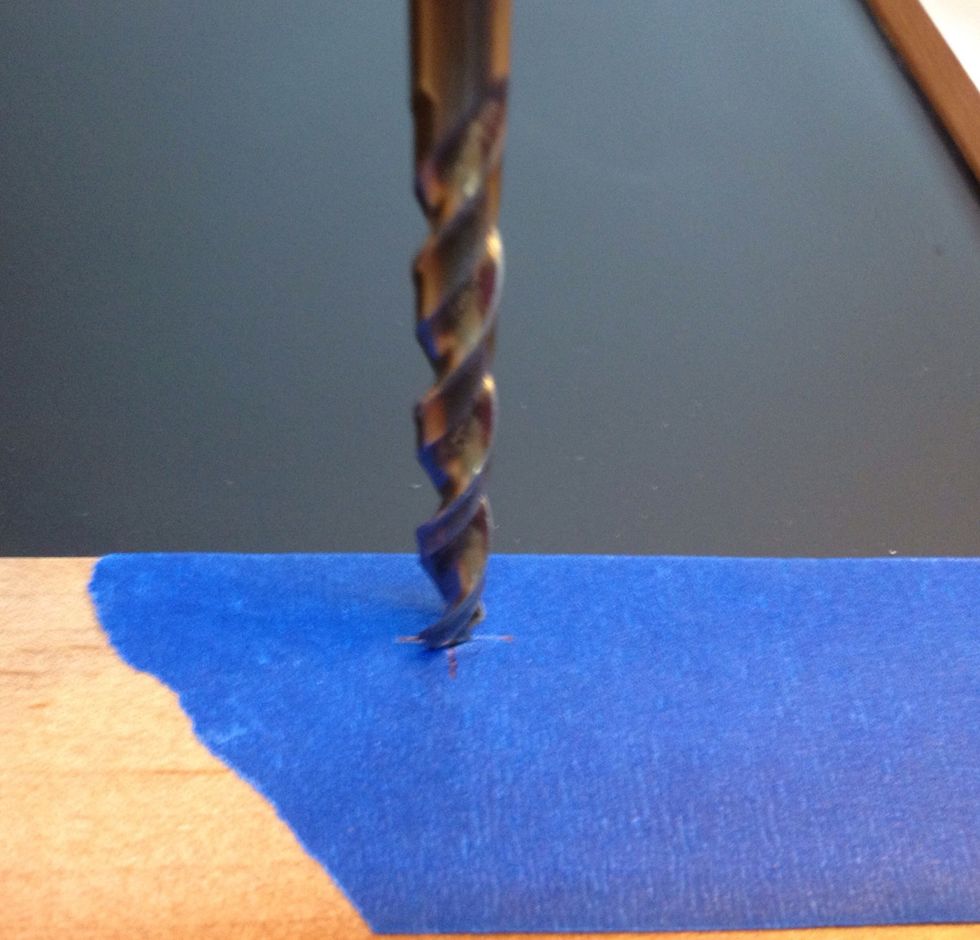 Next, drill your holes! (The cup pull I used is recessed into the frame and requires a 1/4" bit. Most hardware only requires a hole 3/16" diameter.)