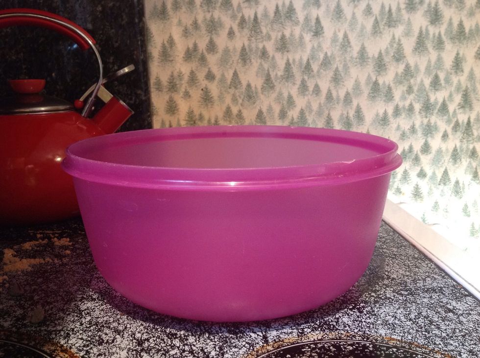 Next, find a medium bowl. It can be glass or plastic.