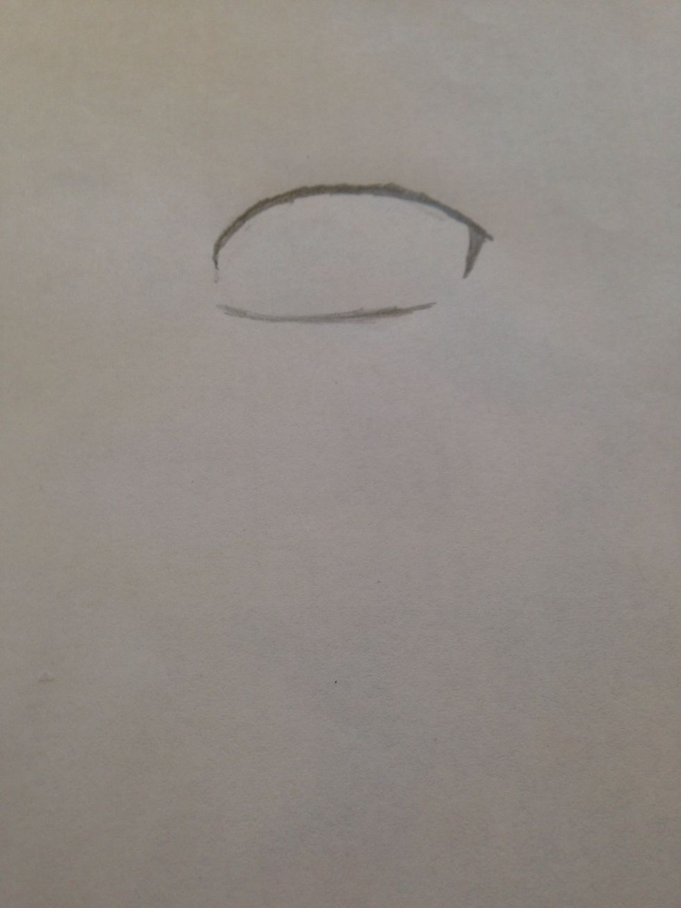 Next, Finish the upper part of the eye. While doing this,darken the upper part of the eye.