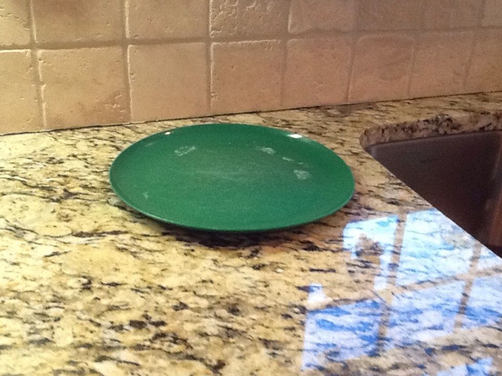 Next: get a plate or bowl, as u can see I'm using a plate