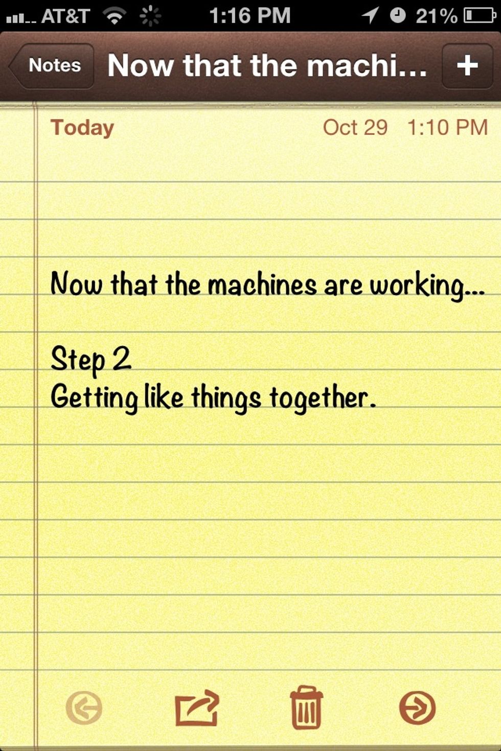 Next get like things together.