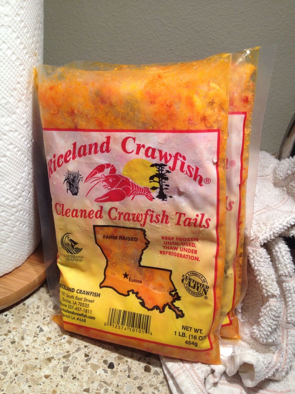 Next, get your two pounds of Louisiana crawfish tails.
