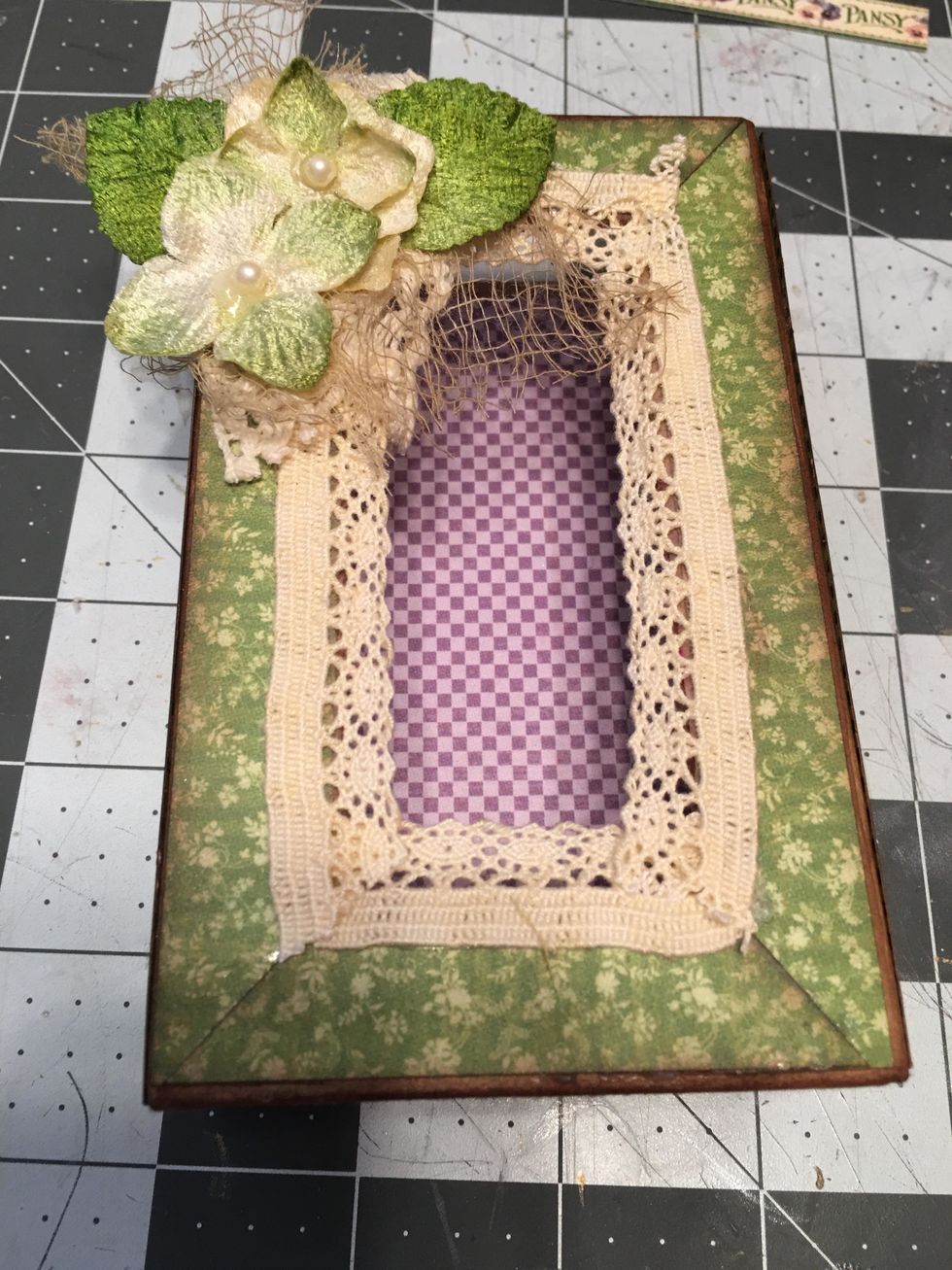 Next glue two leaves and two flowers from the Petaloo Vintage Velvet Dogwoods.