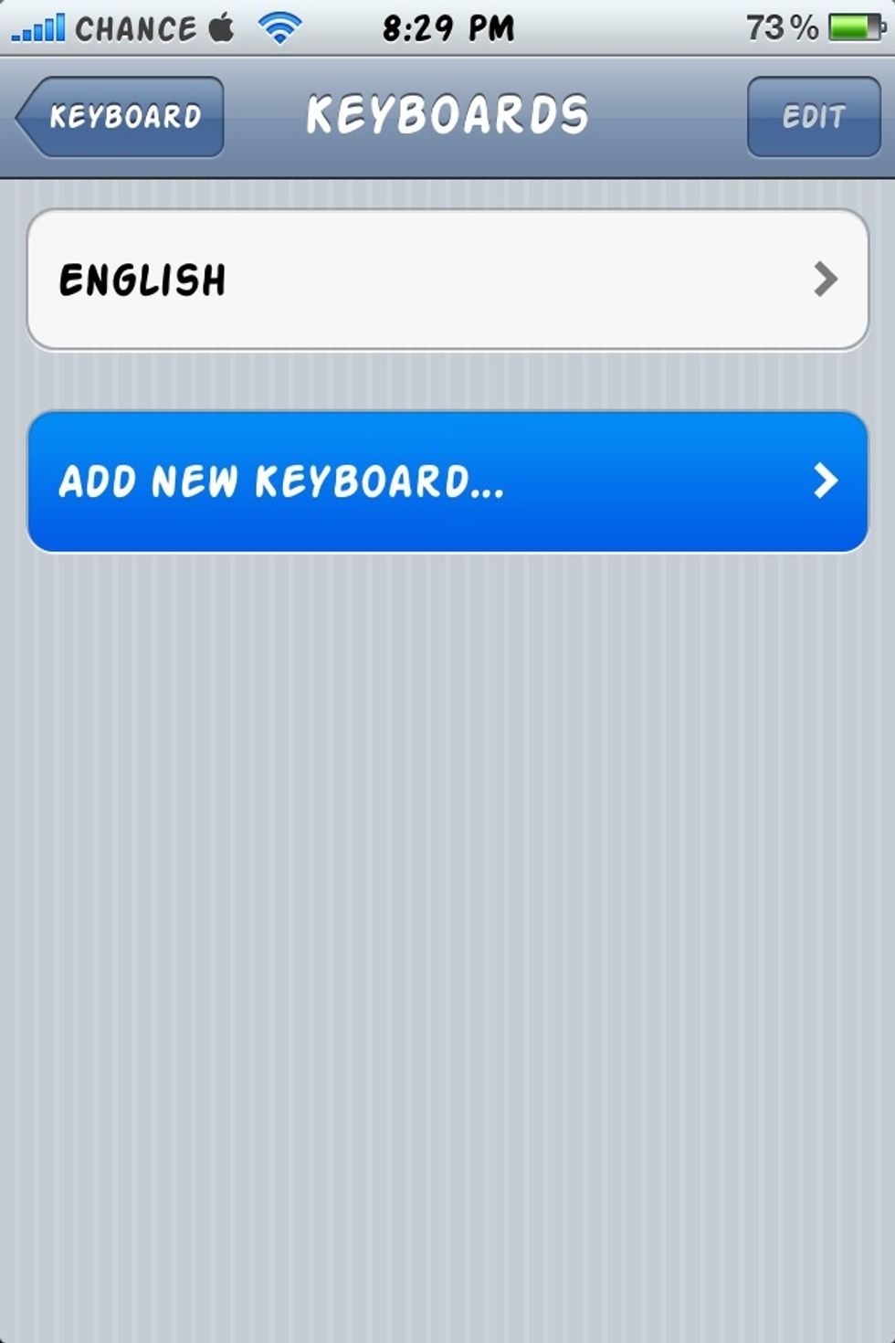 Next go to "Add New Keyboard"