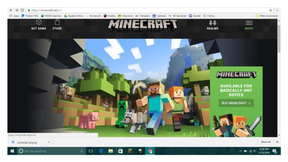 Next go to minecraft.net and click on the menu button with the three lines above it.