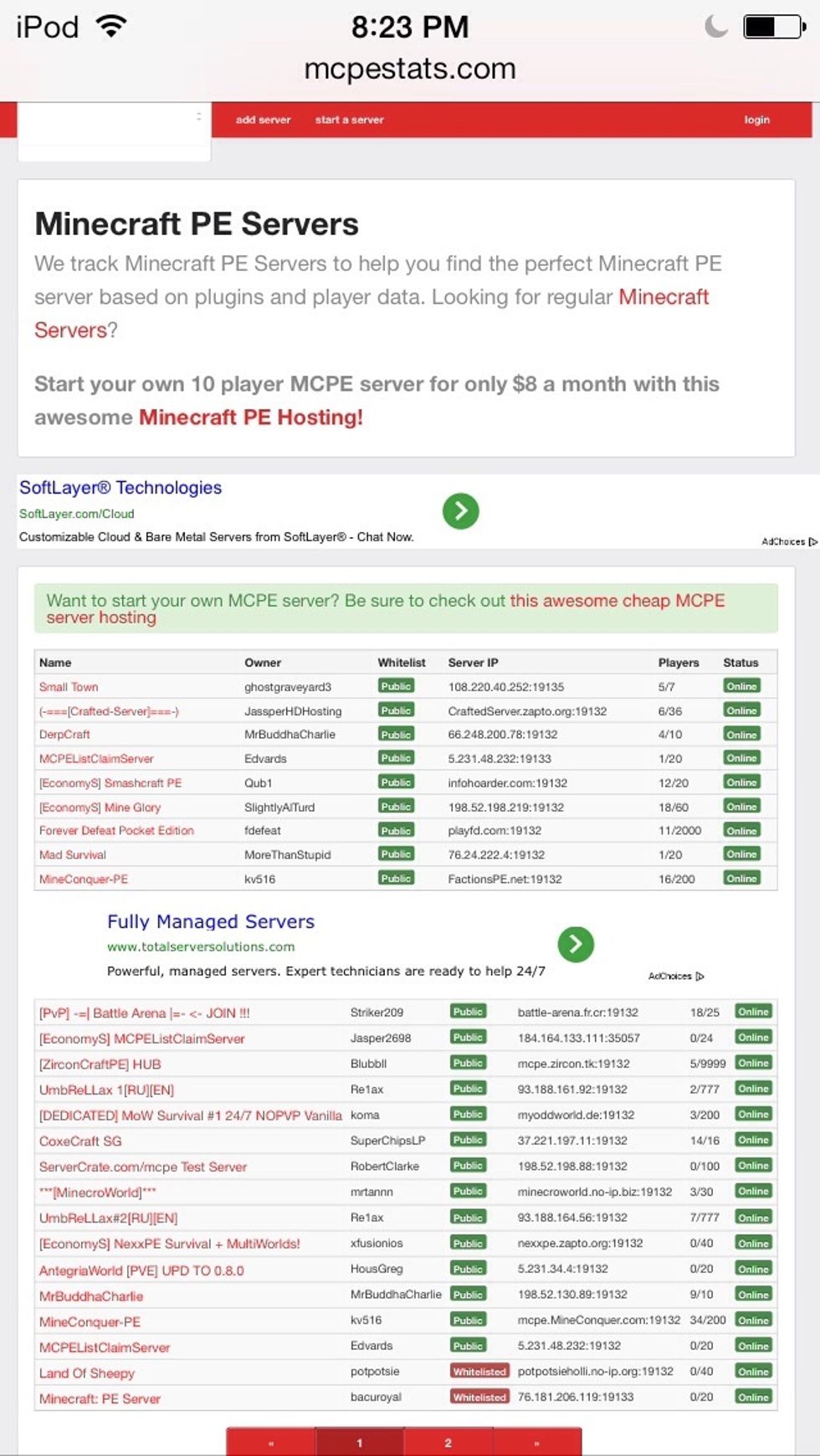 Next go to this website:http://mcpestats.com