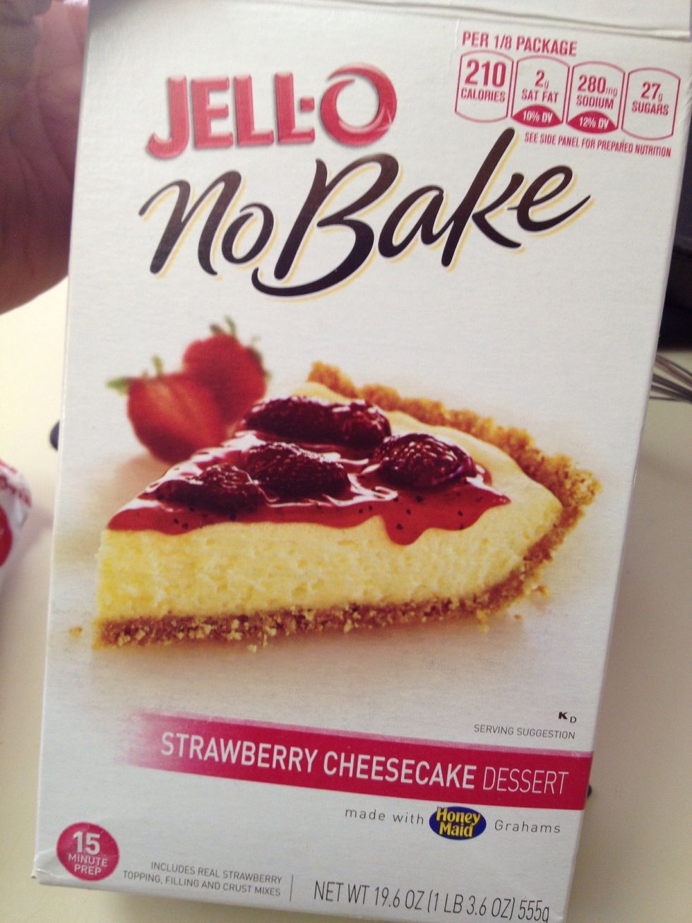 Next, grab your box of no bake cheesecake.