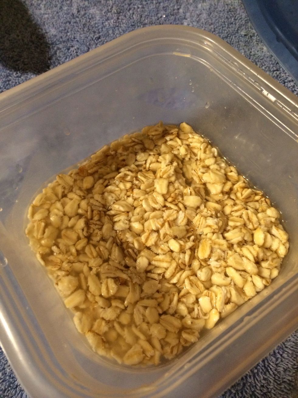 Next grab your soaked oats....