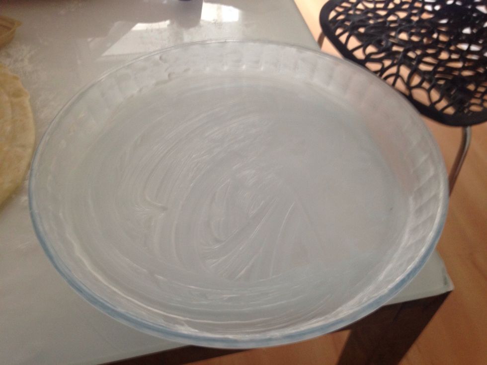 Next grease your dish with butter...