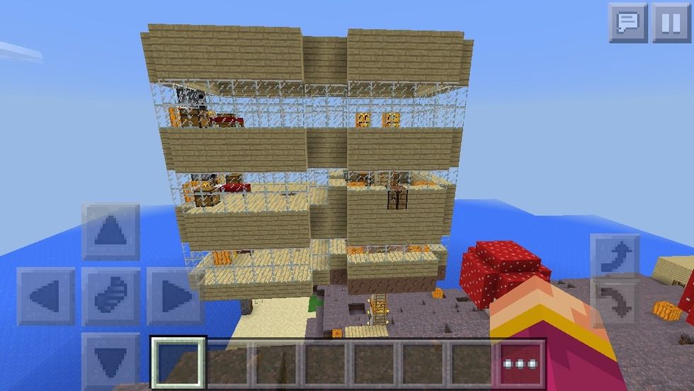 Next house is a mushroom inspired house I took the base of a mushroom and just kept building up and up  In total I built 6 rooms but you can make as many rooms as you like