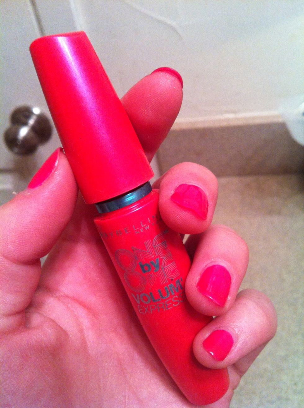 Next I am using Maybelline's "One by One Volum' Express" (I highly recommend this mascara it is great for length and separating your lashes.) It potentially makes them long, volumeous, and beautiful!