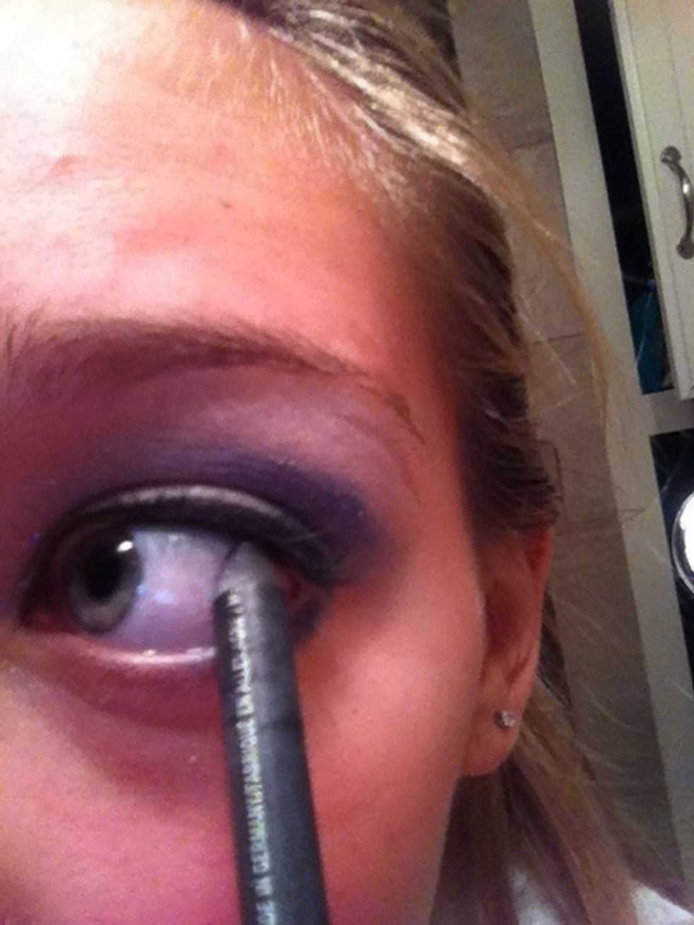 Next I apply the eyeliner underneath the top liner(underneath the top lashes) this creates a contour effect with your eyes.