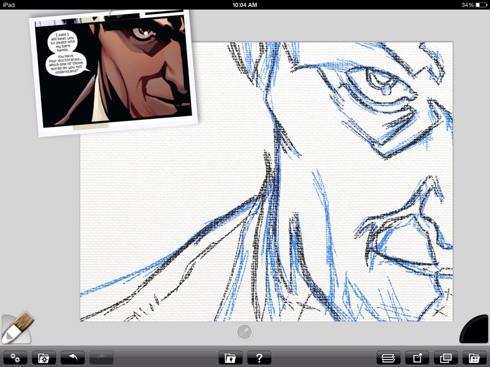 Next I create a new layer (I call it the graphite layer) and I refine my sketch.