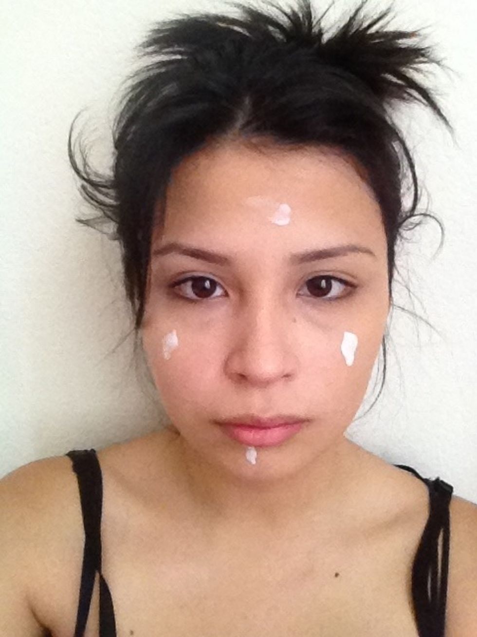 Next, I'm going to apply some tinted moisturizer to my face to even out my skin tone. You can use foundation, but I think a foundation feels too heavy and I want to be as comfortable as possible.